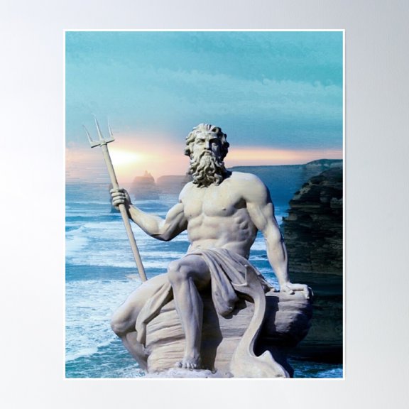 Poseidon Poster Wall Art, Modern Wall Decor, 8x12 UNFRAMED