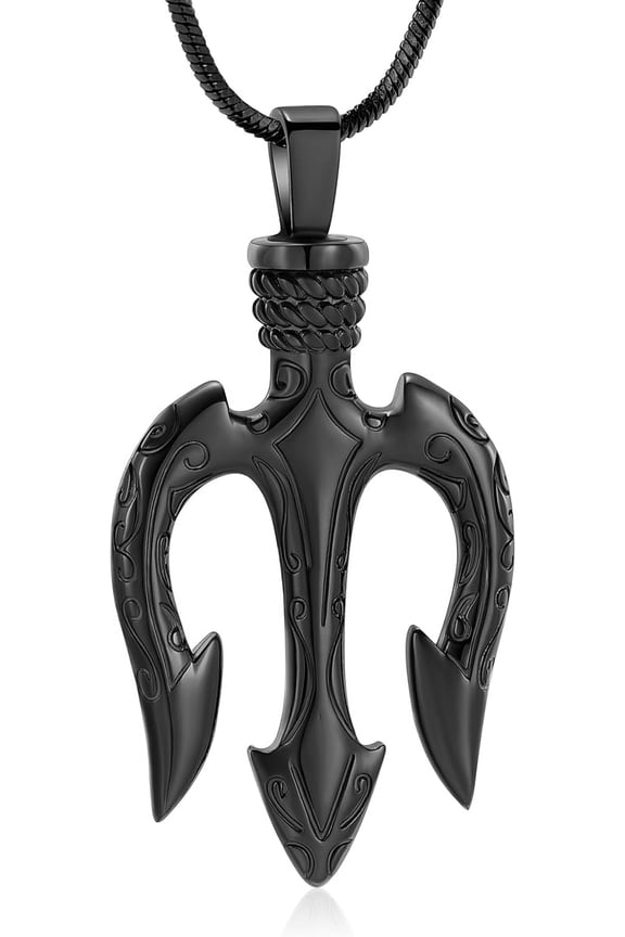 Poseidon Trident Cremation Jewelry for Ashes Ancient Greece Amulet Urn Necklace Ashes Holder for Loved One Keepsakes Pendant Jewelry for Men Women