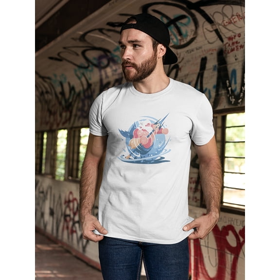 Poseidon With Trident Doodle Tee Men's -Image by Shutterstock