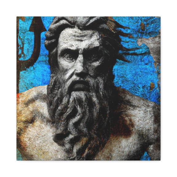 Poseidon in Hyperrealism - Canvas