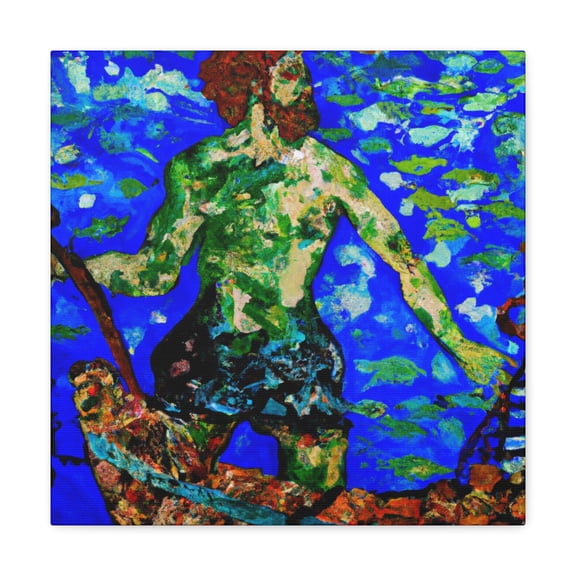 Poseidon's Stormy Canvas - Canvas
