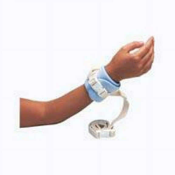Posey Ankle / Wrist Restraint, One Size Fits Most, Hook and Loop Closure, Quick-Release Buckle, 1-Strap, Blue, 2 Count