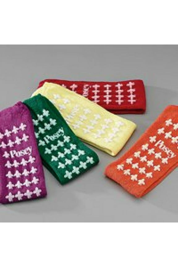 Fall Management Slipper Socks, Large, Red, Up to Adult Size 13, 2 Count