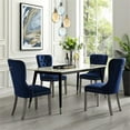 thumbnail image 1 of Posh Arthur Velvet Dining Chair with Nailhead Trim Navy Blue (Set of 2), 1 of 8