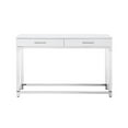 thumbnail image 1 of Posh Briar 2-Drawer Metal Console Table with Acrylic Legs in White/Chrome, 1 of 8
