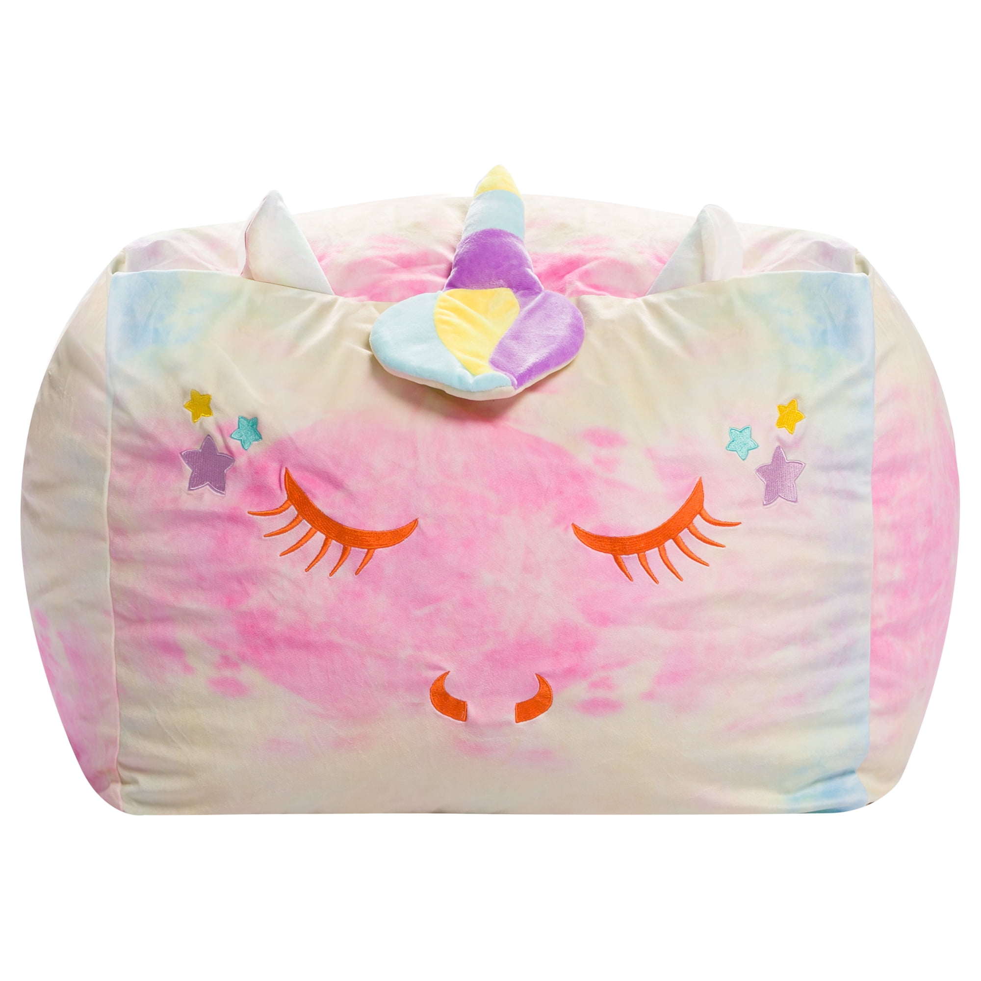 Posh Creations Animal Bean Bag Chair, Soft Cover, Kids, 2 ft, Tie Dye Unicorn