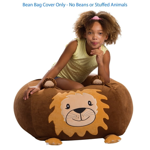 Posh Creations Animal Bean Bag Stuffable Cover Only, Soft Cover, Plush, for Kids, 2 ft, Lion