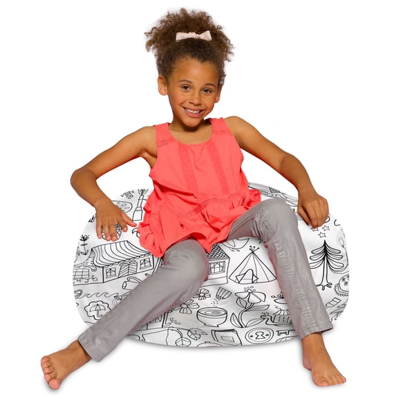Posh Creations Bean Bag Chair, 2.25, White