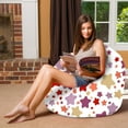 thumbnail image 1 of Posh Creations Bean Bag Chair, Adults, Kids, 4 ft, Canvas Stars Pink and Purple, 1 of 5
