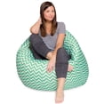 thumbnail image 1 of Posh Creations Bean Bag Chair, Adults, Kids, 4 ft, Green Chevron, 1 of 4