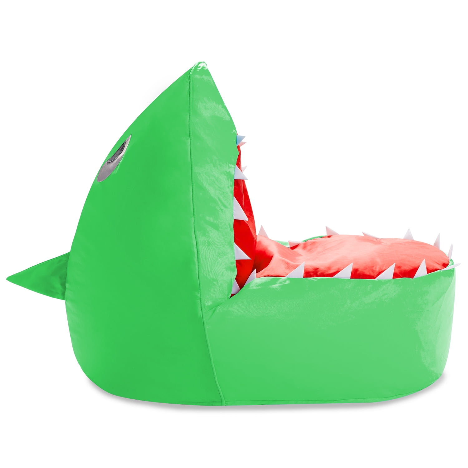 Posh Creations Bean Bag Chair Cover, Soft Shark Lounger, Kids, 2.5 ft, Green