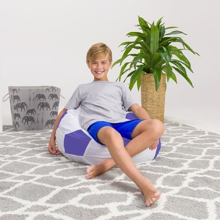 Posh Creations Bean Bag Chair, Kids, 2.25 ft, Purple Soccer Ball
