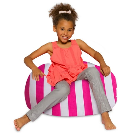 Posh Creations Bean Bag Chair, Kids, 3 ft, Pink Stripe