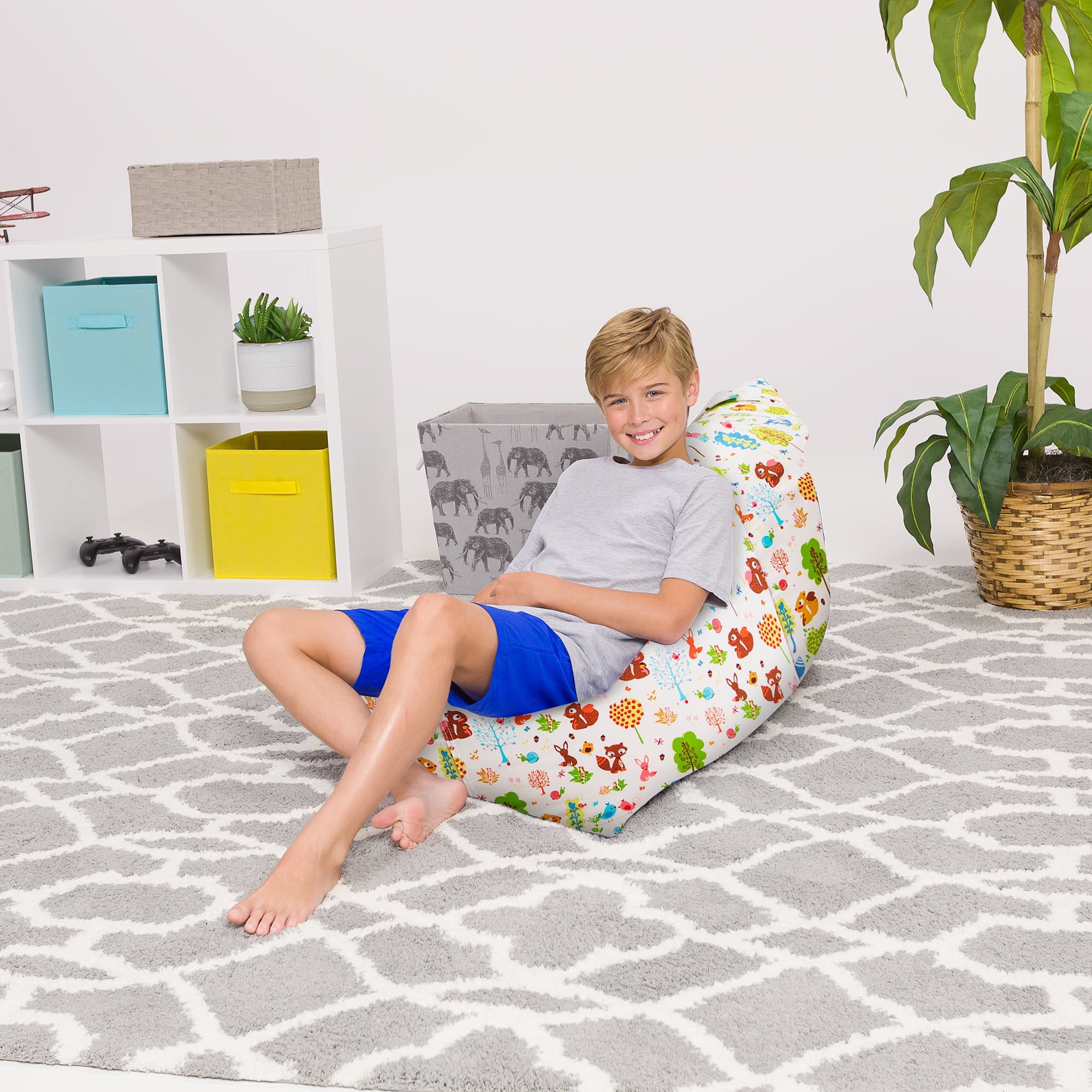 Posh Creations Bean Bag Chair Lounger, Medium Bean Bag Chair, Kids, 2.9 ft, Canvas