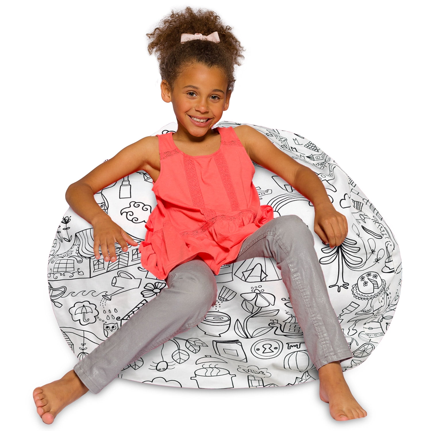 Posh Creations Bean Bag Chair, Soft Lounger, Kids, 3 ft, Canvas Coloring Fabric - Fun World
