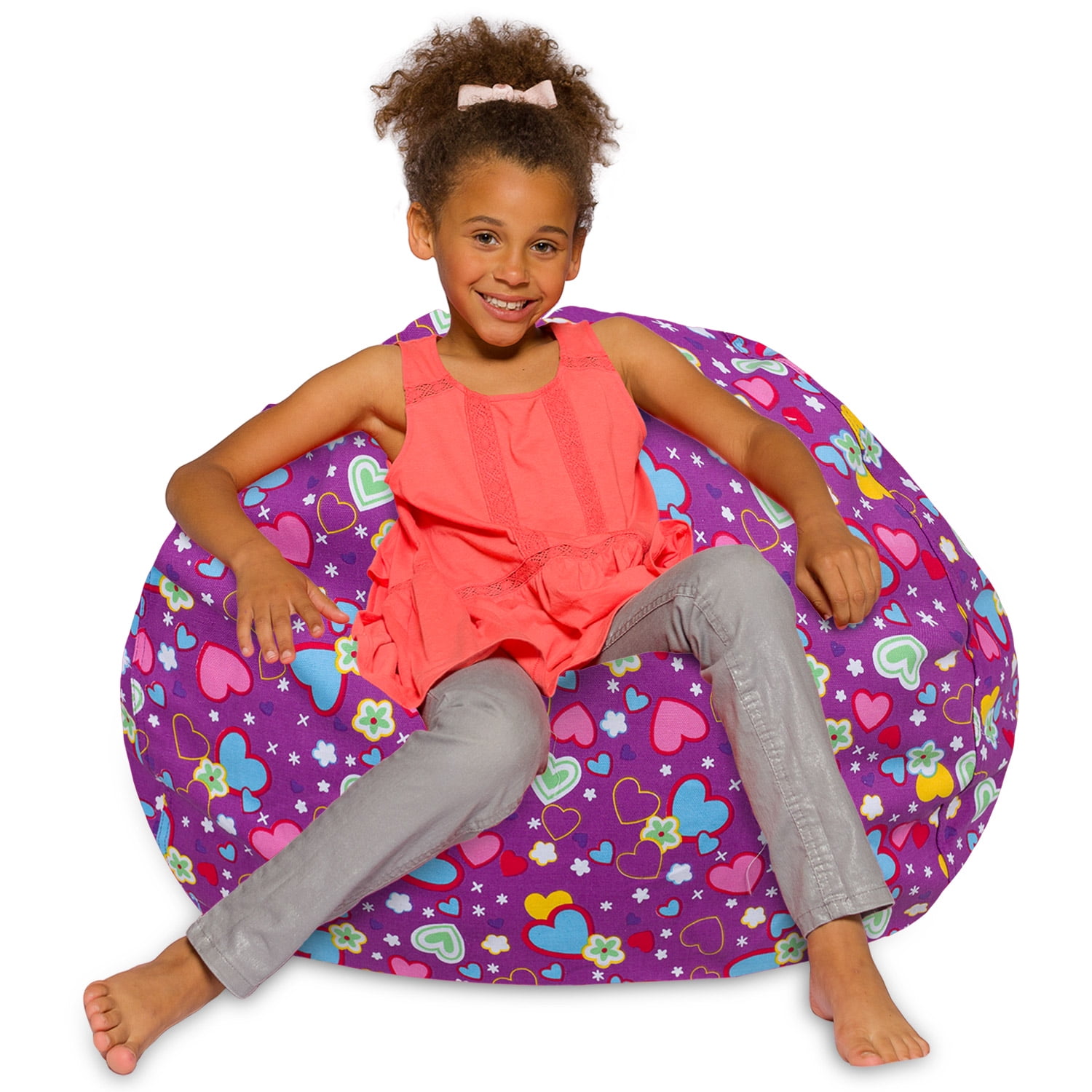 Posh Creations Bean Bag Chair, Soft Lounger, Kids, 3 ft, Purple