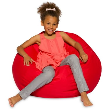 Posh Creations Bean Bag Chair, Soft Lounger, Kids, 3 ft, Red