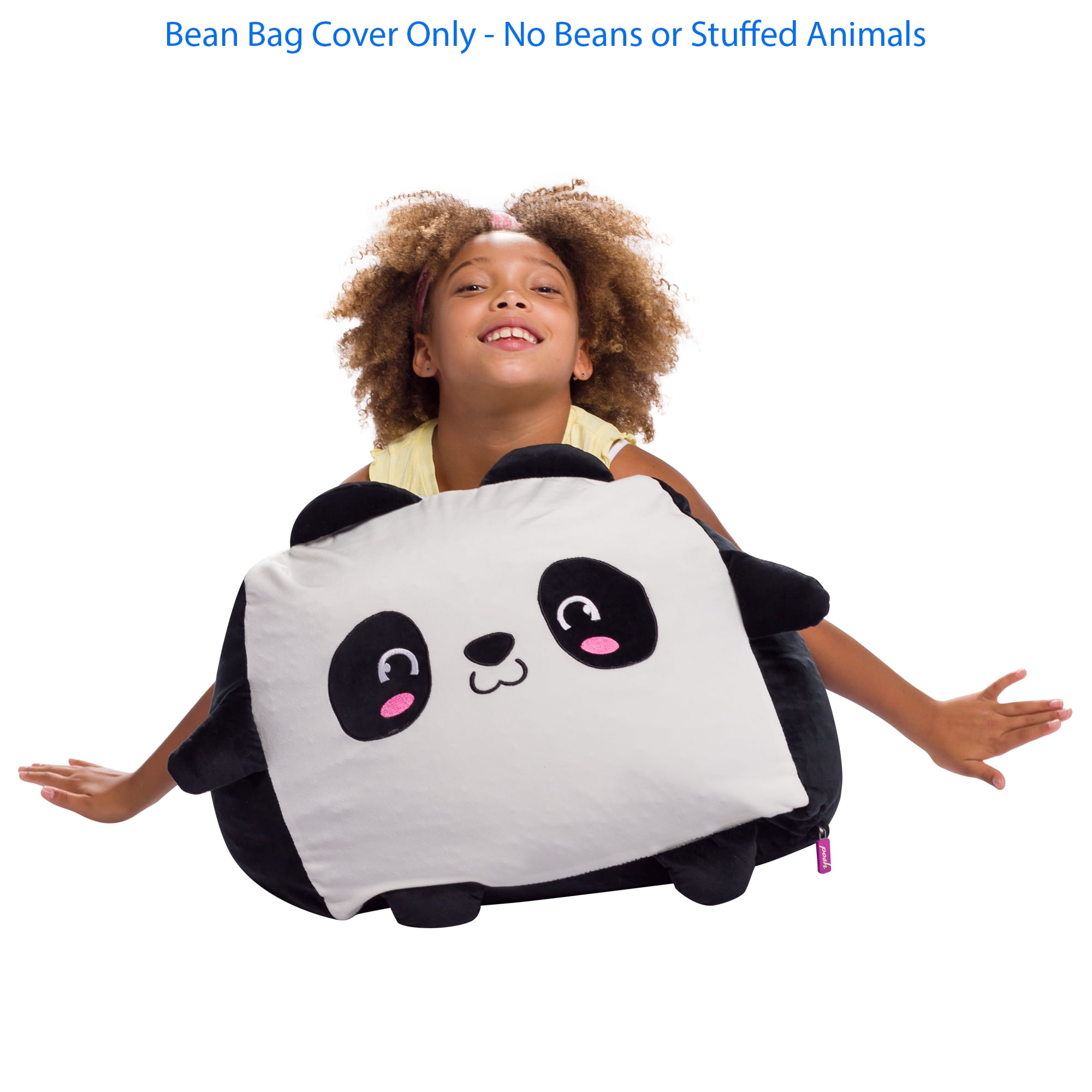 Posh Creations Bean Bag Chair Stuffable Cover, Soft Cover, Kids, 1.5 ft, Black