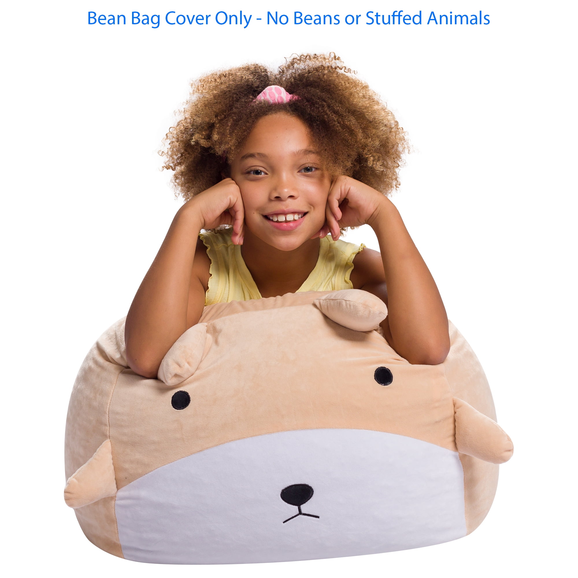 Posh Creations Bean Bag Chair Stuffable Cover, Soft Cover, Kids, 1.5 ft, Tan