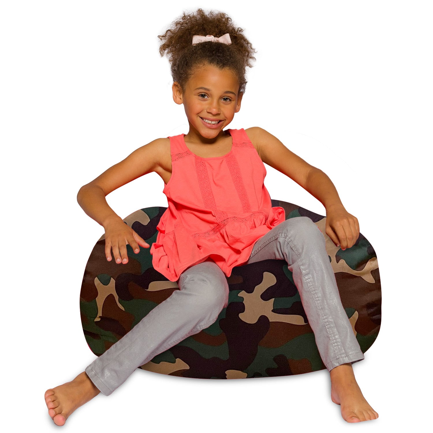 Posh Creations Bean Bag Chair for Kids, Teens, and Adults, 27in - Medium, Nylon Camo Green