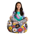 thumbnail image 1 of Posh Creations Bean Bag Stuffable Cover Only - Organizer, Canvas, Kids,2 ft, Gray Floral, 1 of 2
