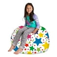 thumbnail image 1 of Posh Creations Bean Bag Stuffable Cover Only-Toy Organizer,Canvas,Kids,3 ft, Multicolor Stars, White, 1 of 3