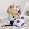 thumbnail image 1 of Posh Creations Bean Bag Stuffable Cover Only for Storage, Kids, Canvas, 2ft, Soccer, Purple & White, 1 of 3