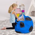 thumbnail image 1 of Posh Creations Bean Bag Stuffable Cover Only for Storage, Kids, Canvas, 4ft, Soccer, Blue & Black, 1 of 3