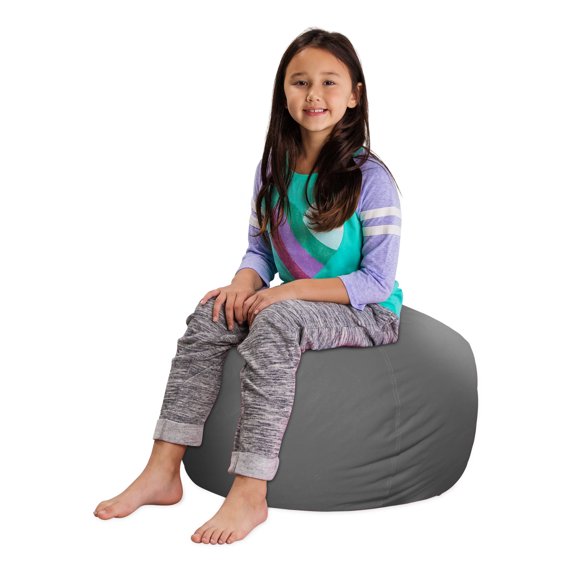 Posh Creations Bean Bag Stuffable Cover - Toy Organizer, Soft Cover, Kids, 2.25 ft, Heather Gray