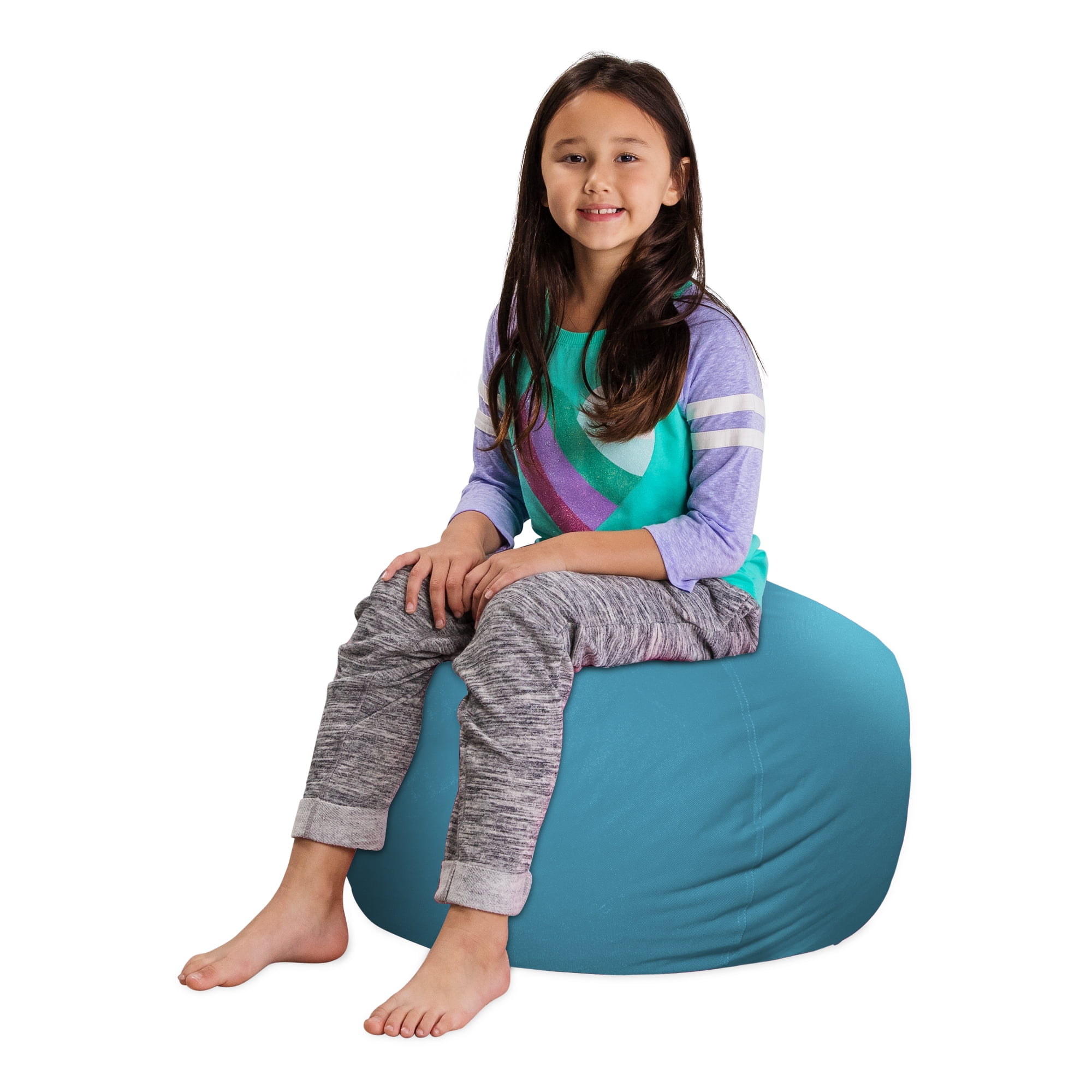 Posh Creations Bean Bag Stuffable Cover - Toy Organizer, Soft Cover, Kids, 2.25 ft, Heather Teal