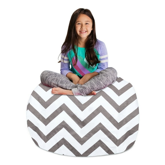 Posh Creations Bean Bag Stuffable Cover - Toy Organizer, Soft Cover, Kids, 3 ft, White