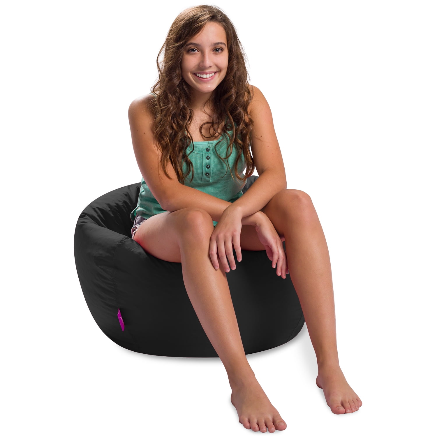 Posh Creations Classic Bean Bag Chair, Lounger Bean Bag, Kids, 2.8 ft, Black