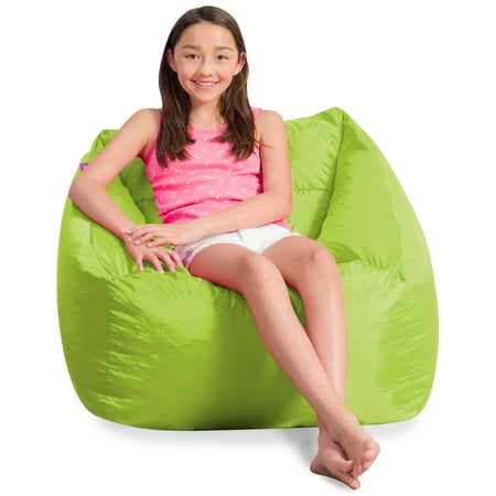 Posh Creations Coronado Bean Bag Chair, Bead Filled Comfy Lounge, Teens, Nylon, 2.3Ft, Lime Green