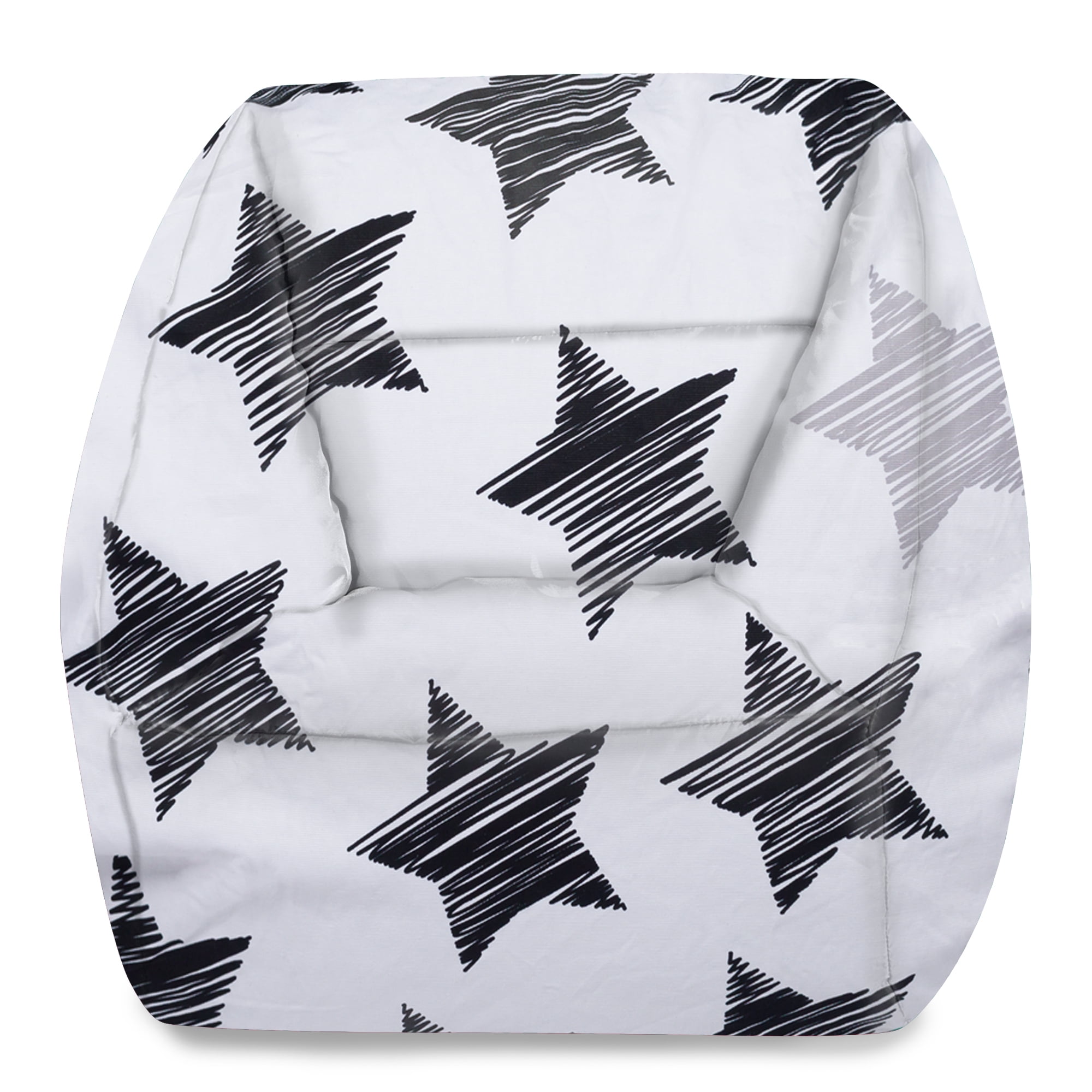 Posh Creations Coronado Bean Bag Chair, Bead Filled Lounge for Teens, Canvas, 2.3Ft, Sketchy Stars