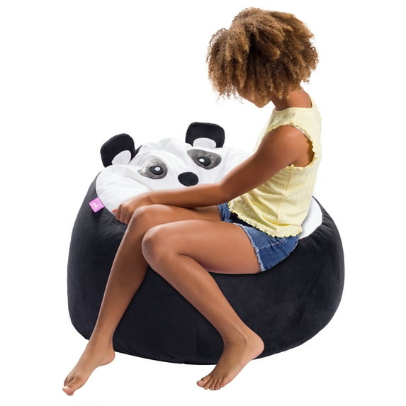 Posh Creations Cute Soft Bean Bag Chair for Kids, Furry, 2.5ft, Large, Animal - Panda