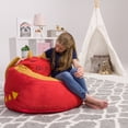 thumbnail image 1 of Posh Creations Cute Soft Bean Bag Chair for Kids, Furry, 2.5ft, Large, Animal - Red Dragon, 1 of 2