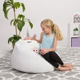 thumbnail image 1 of Posh Creations Cute Soft Bean Bag Chair for Kids, Furry, 2.5ft, Large, Animal - White Unicorn, 1 of 4