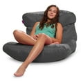 thumbnail image 1 of Posh Creations Laguna Lounger Bean Bag Chair, Kids, 3 ft, Charcoal Gray, 1 of 6