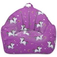thumbnail image 1 of Posh Creations Malibu Bean Bag Chair Lounger, Kids, 2.8 ft, Canvas Rainbow Unicorns, 1 of 2