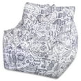 thumbnail image 1 of Posh Creations Newport Bean Bag Chair, Bead Filled Seat, Kids & Teens, 2.1 ft, Canvas Coloring Creatures, 1 of 2