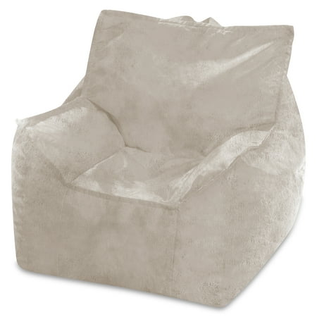 Posh Creations Newport Bean Bag Chair, Faux Rabbit Fur, 1.75 ft, Cream