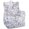 thumbnail image 1 of Posh Creations Pasadena Bean Bag Chair, Kids, 1.8 ft, Canvas Coloring Fabric Creatures, 1 of 2