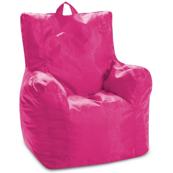 Posh Creations Pasadena Bean Bag Chair,Structured Comfy Seat for Toddlers & Kids, Nylon, 1.8 Ft,Pink