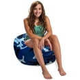 thumbnail image 1 of Posh Creations Structured Bean Bag Chair, Classic Round, Kids,2.5ft,Nylon-Camo Light Blue, 1 of 2