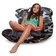 thumbnail image 1 of Posh Creations Structured Comfy Bean Bag Chair, Laguna Lounger, Nylon - Camo Dark and Black Gray, 1 of 6