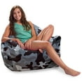 thumbnail image 1 of Posh Creations Structured Comfy Bean Bag Chair, Malibu Lounge, Nylon - Camo Gray and White, 1 of 5