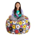 thumbnail image 1 of Posh Creations Stuffable Organizing Cover Only, Chair,Canvas, Kids, 3ft, Gray Floral, 1 of 3