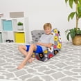 thumbnail image 1 of Posh Creations Twist Bean Bag Chair Lounger, Medium, Kids, 3 ft, Canvas,Flowers on Gray, 1 of 3