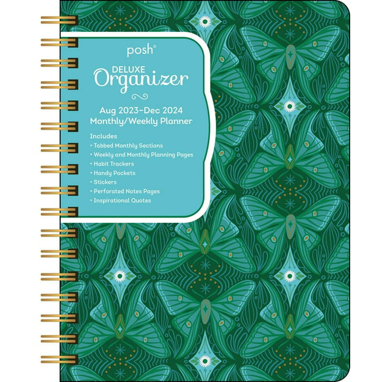 Posh: Deluxe Organizer 17-Month 2023-2024 Monthly/Weekly Hardcover Planner  Calen : Blue Butterflies (Calendar)