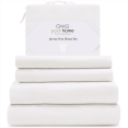 thumbnail image 1 of Posh Home Jersey Knit Sheet Set – 4-Piece Jersey Bed Sheets – T-Shirt Breathable & Soft Cotton Jersey Sheets - Includes Flat Sheet, Jersey Fitted Sheet, & 2 Pillowcases - Queen Jersey Sheets, White, 1 of 9